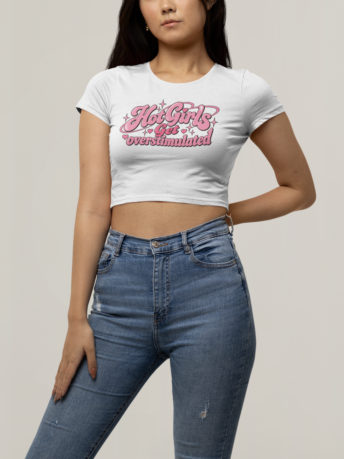 Hot Girls Get Overstimulated Crop Tee