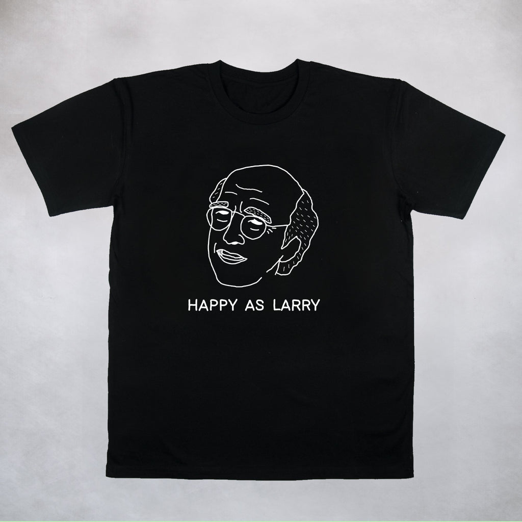 Classy Duds Short Sleeve T-Shirts S / Full / Standard Happy As Larry Black Tee