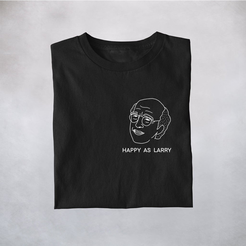 Classy Duds Short Sleeve T-Shirts S / Pocket / Standard Happy As Larry Black Tee