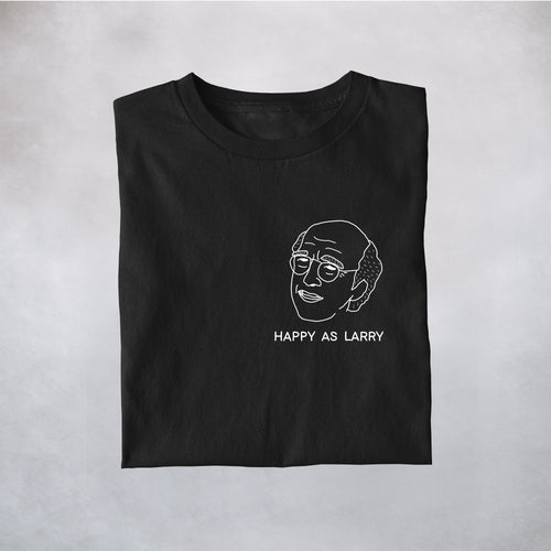 Classy Duds Short Sleeve T-Shirts S / Pocket / Standard Happy As Larry Black Tee