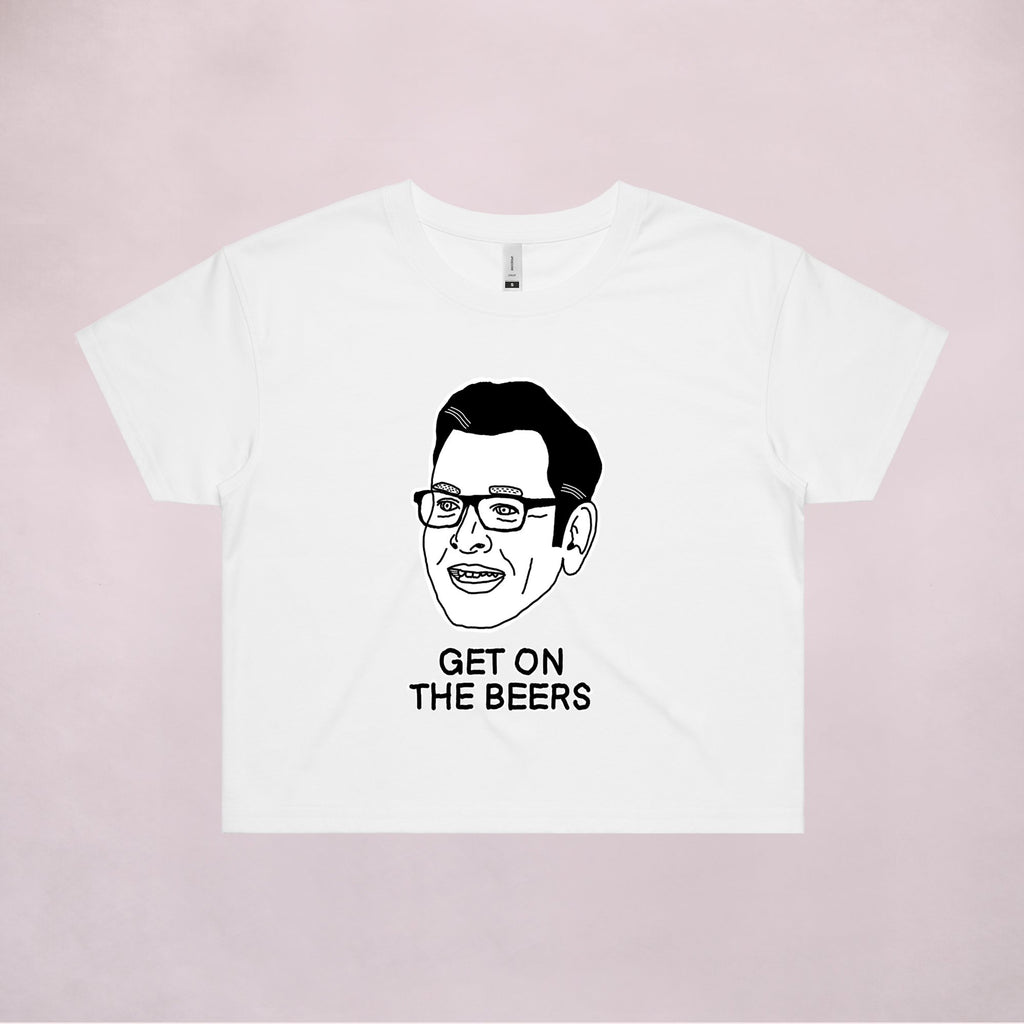 Ogo Merch Crop Tees White / Extra Small Get On The Beers Crop Tee