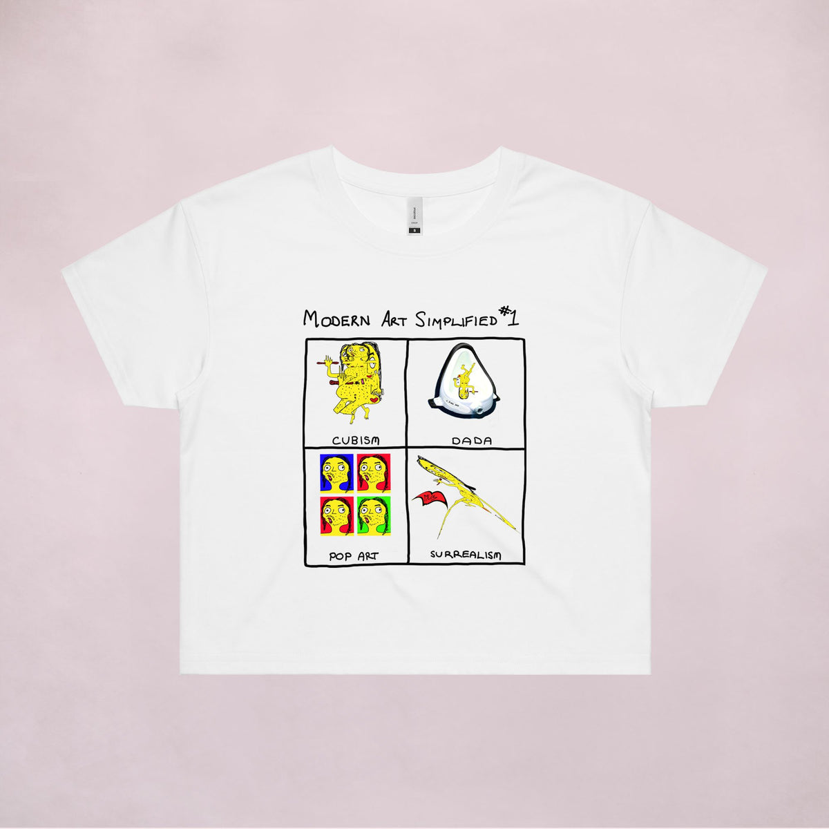 Ogo Merch Crop Tees White / Extra Small Modern Art Simplified Crop Tee