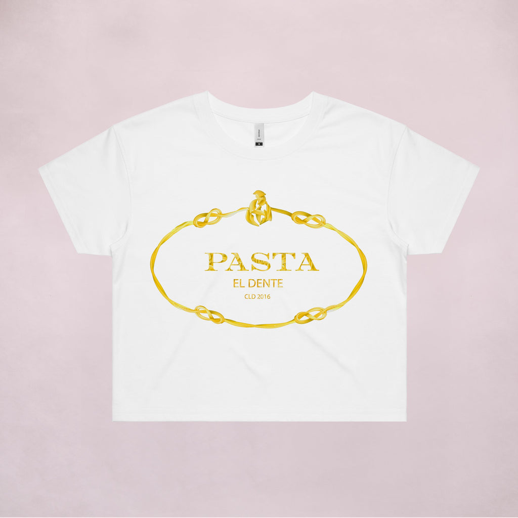 Ogo Merch Crop Tees White / Extra Small Pasta Crop Tee